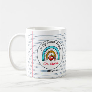 Mug Mon professeur favori Rainbow Carnet Nom du papier