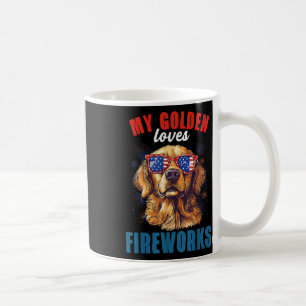 Mug Mon Retriever aime les feux d'artifice 4 juillet p