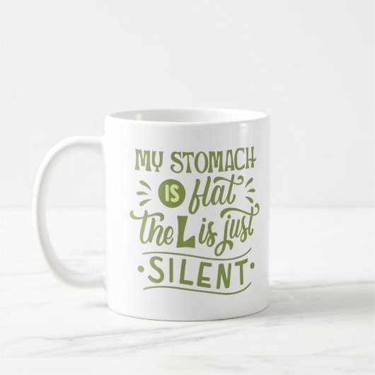 MUG MON STOMACH EST PLAT LE L EST SILENCIEUX (Gauche)