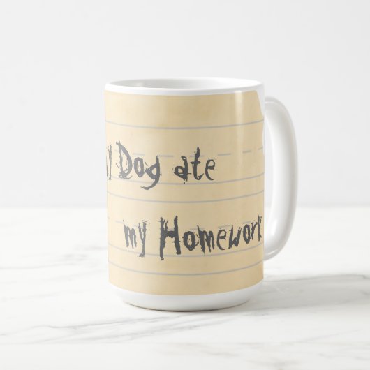Mug Mon Trek Walker Coonhound Ate mes devoirs (Devant droit)