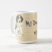 Mug Mon Trek Walker Coonhound Ate mes devoirs (Devant gauche)