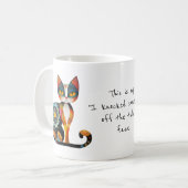 Mug Mon visage de chat "J'ai renversé quelque chose de (Devant gauche)