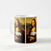 Mug Mona Lisa Avec Bouquet De Roses Blanches (Devant gauche)