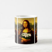 Mug Mona Lisa Avec Bouquet De Roses Blanches (Centre)