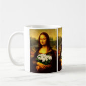 Mug Mona Lisa Avec Bouquet De Roses Blanches (Gauche)