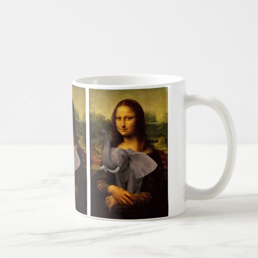 Mug Mona Lisa avec éléphant (Droite)