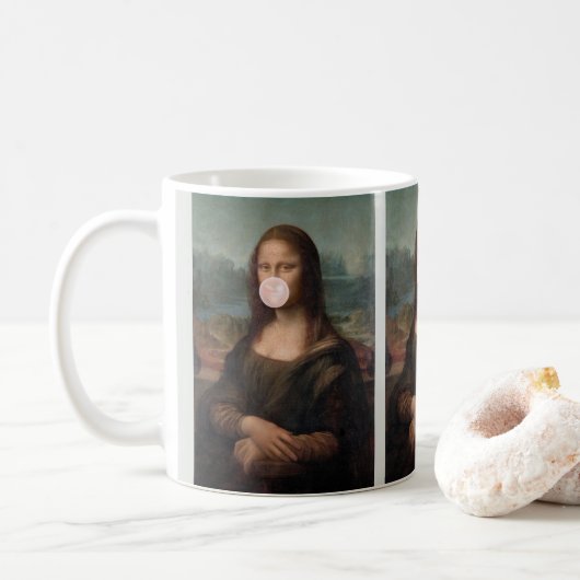 Mug Mona Lisa Blown Pink Buble gomme (Avec donut)