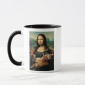 Mug Mona Lisa tenant ses Amoureux de les chats de chat (Gauche)
