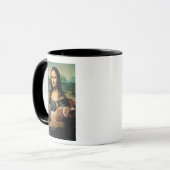 Mug Mona Lisa tenant ses Amoureux de les chats de chat (Devant gauche)