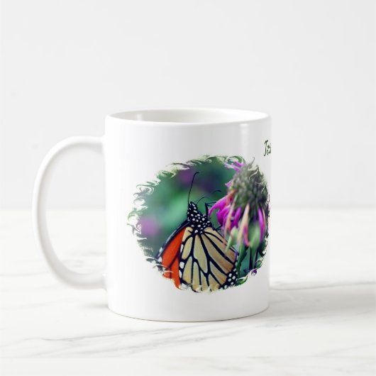 Mug Monarque Papillon Nature Personnalisée (Gauche)