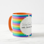 Mug Monde Enseignant le plus grand Rainbow Crayons Sch (Devant gauche)