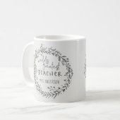 Mug monde meilleur enseignant moderne minima couronne (Devant gauche)