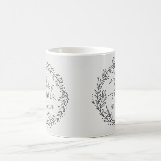 Mug monde meilleur enseignant moderne minima couronne (Centre)