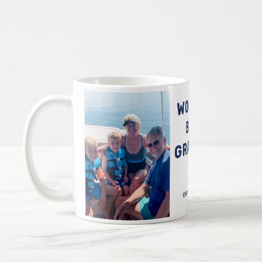 Mug Monde meilleur grand-père moderne marine bleu deux (Gauche)