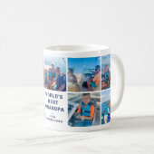 Mug Monde meilleur grand-père moderne marine photo Col (Devant droit)