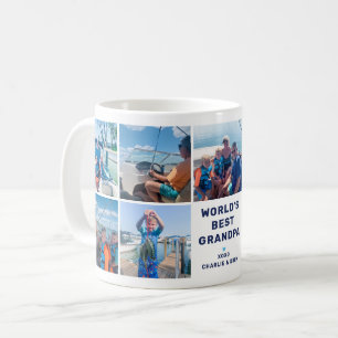 Mug Monde meilleur grand-père moderne marine photo Col
