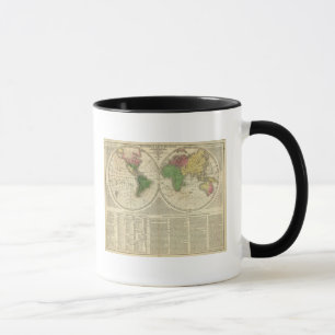 Mug Monde montré comme deux hémisphères