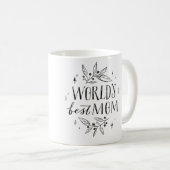 Mug monde noir meilleure mère mère jour (Devant droit)