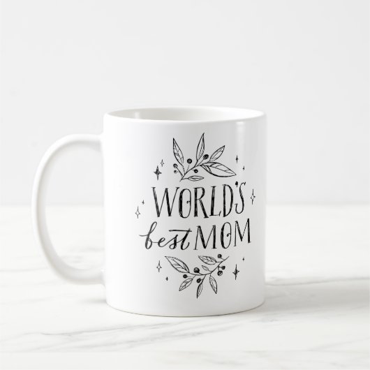 Mug monde noir meilleure mère mère jour (Gauche)