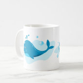 Mug Monde sous-marin. La vie marine. Baleine bleue de  (Devant gauche)