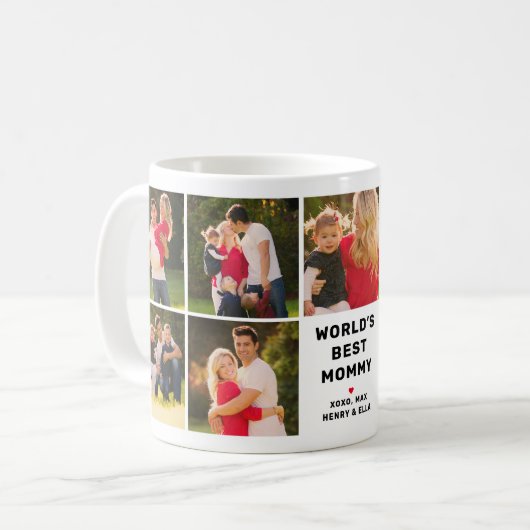 Mug Mondes meilleur maman photo moderne Collage (Devant gauche)
