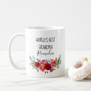 Mug Mondes Meilleure aquarelle grand-mère Floral