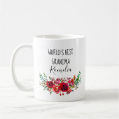 Mug Mondes Meilleure aquarelle grand-mère Floral (Gauche)
