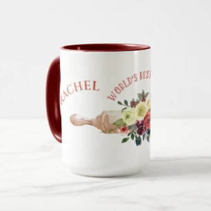 Mug Mondes personnalisés Meilleur Baker Rolling Pin Fl