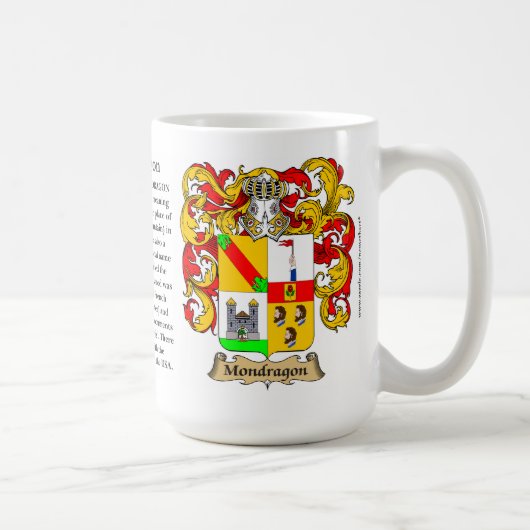 Mug Mondragon, l'origine, la signification et la crête (Droite)