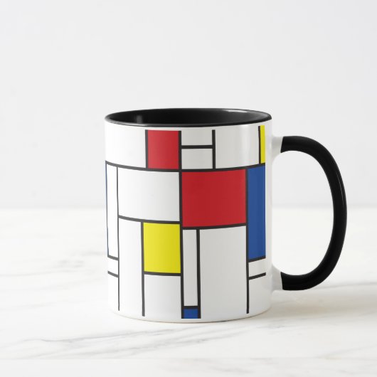 Mug Mondrial Minimaliste Géométrique De Stijl Art Mode (Droite)