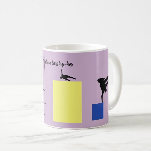 Mug Mondrian aime danser (Devant droit)