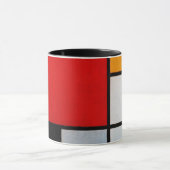 Mug Mondrian - Composition avec grand plan rouge (Centre)