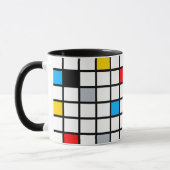 Mug Mondrian géométrique Composition minimaliste moder (Gauche)