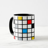 Mug Mondrian géométrique Composition minimaliste moder (Devant gauche)