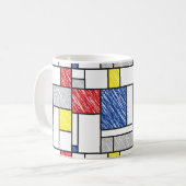 Mug Mondrian Gribouillages Minimaliste Art Moderne De (Devant gauche)