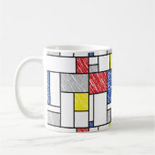 Mug Mondrik Scribbles Minimaliste De Stijl Art Moderne (Gauche)