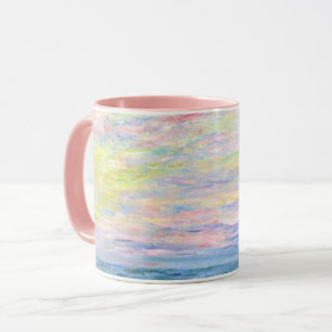 Mug Monet - Coucher de soleil à Pourville, art