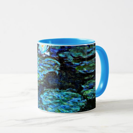 Mug Monet - Lys d'eau bleu, (Devant droit)