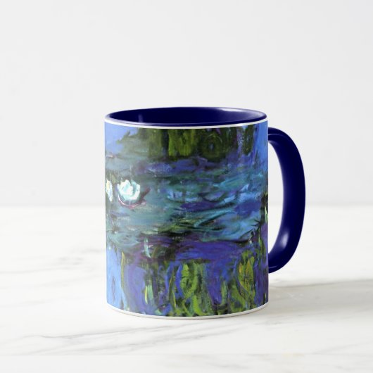 Mug Monet - Lys d'eau, Indigo bleu, (Devant droit)