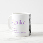 Mug Monika name definition custom photo purple (Devant gauche)