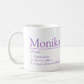 Mug Monika name definition custom photo purple (Gauche)