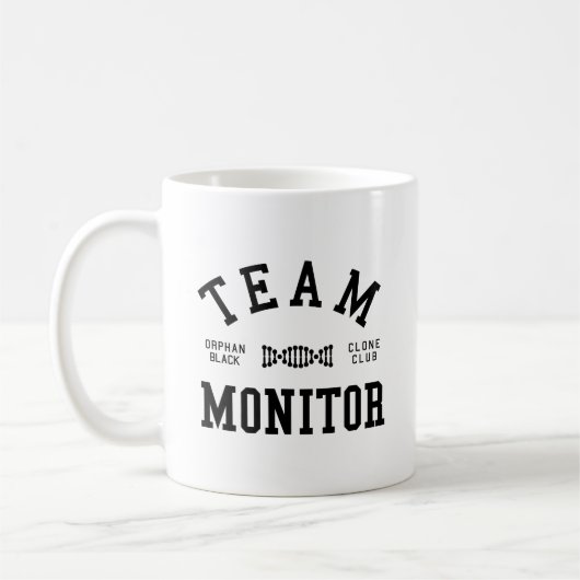 Mug Moniteur noir orphelin d'équipe (Gauche)