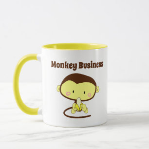 Mug Monkey Business Drôle Cartoon Monkey Design