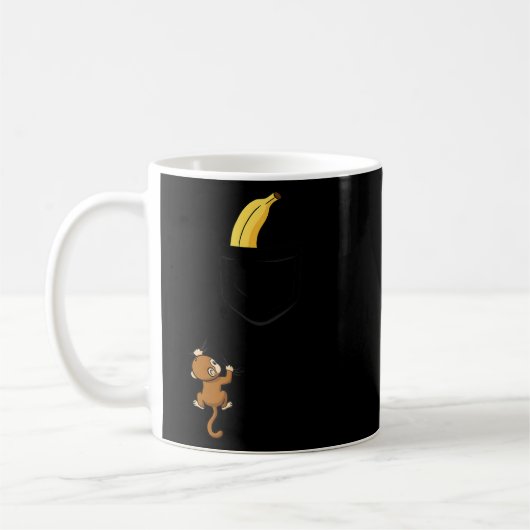 Mug Monkey Climbs For Banana Funny Animal Cket Design (Gauche)