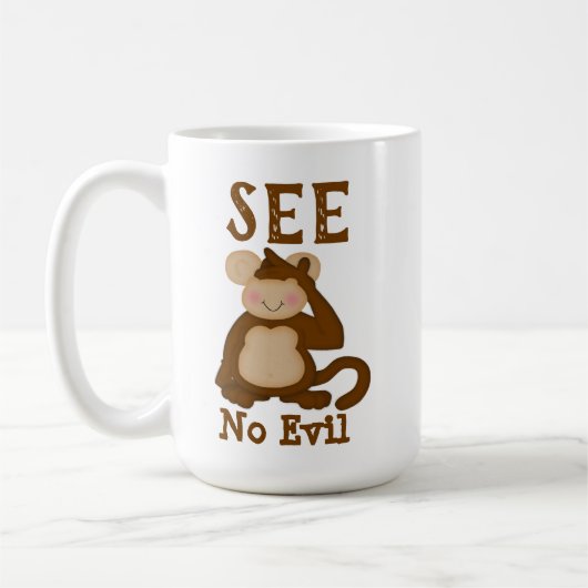 Mug Monkey Funny Voir pas de mal (Gauche)