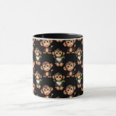 Mug Monkey Pattern Design Black  (Centre)