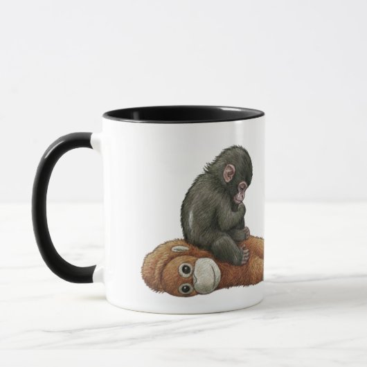Mug Monkey Punch, Baby Monkey Orangutan Hug  (Gauche)