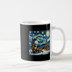 Mug Monkey Van Gogh Style Starry Night Christmas Winds
