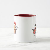 Mug Monkey With Snowman In Winter For Christmas (Centre)