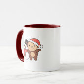 Mug Monkey With Snowman In Winter For Christmas (Devant gauche)